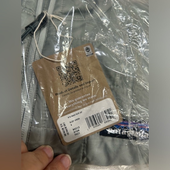 Patagonia Men’s S Small Nano Puff Jacket Grey Sleet Green NWT Puffer Insulated - Picture 7 of 12